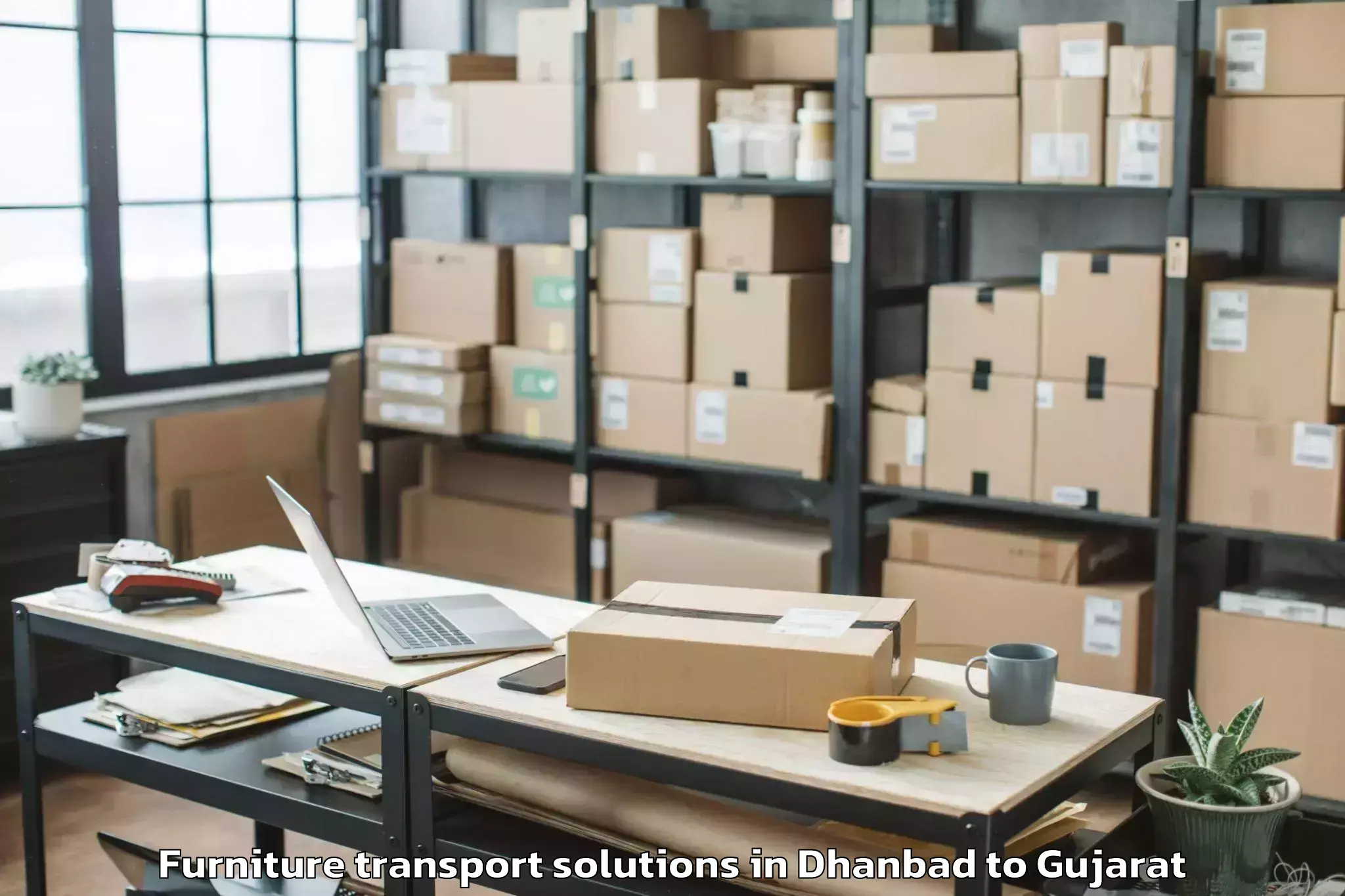 Book Dhanbad to Kandla Furniture Transport Solutions Online